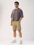 Bermuda Shorts: Camel Brown Men Bermuda Shorts
