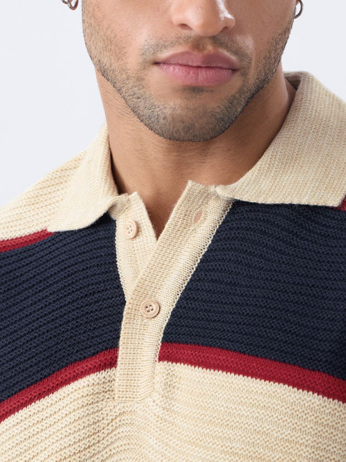 Textured Stripes: Retro Rugby Oversized Pullovers