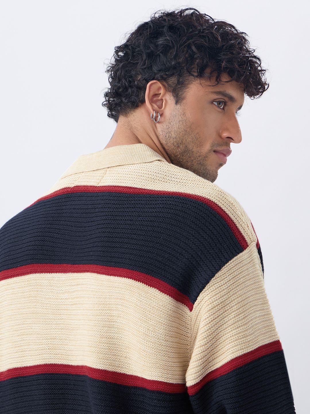 Textured Stripes: Retro Rugby Oversized Pullovers