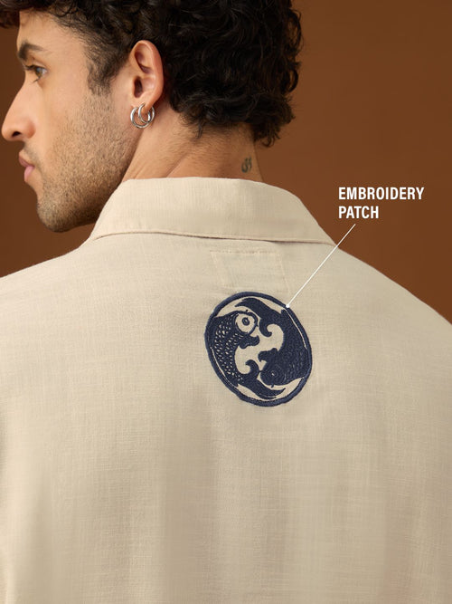 Embroidered Shirt: Harmony Fish (Relaxed Fit) Men Relaxed Shirts