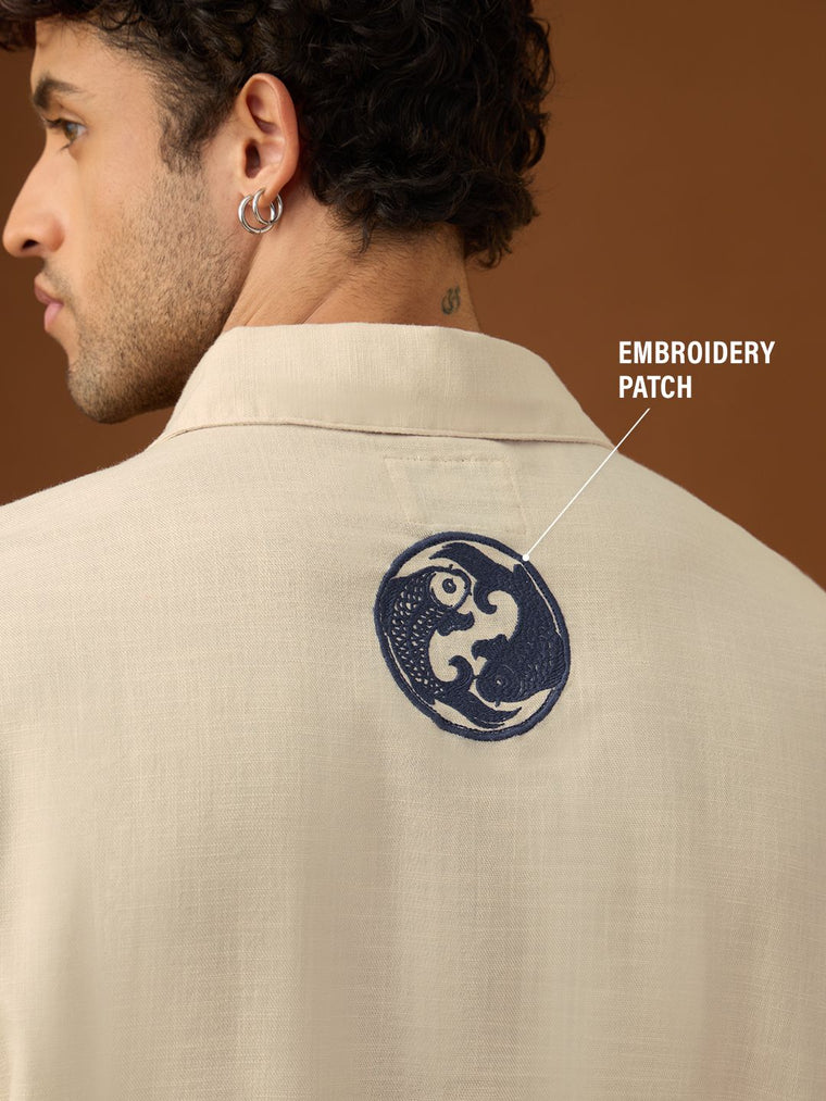 Embroidered Shirt: Harmony Fish (Relaxed Fit) Men Relaxed Shirts
