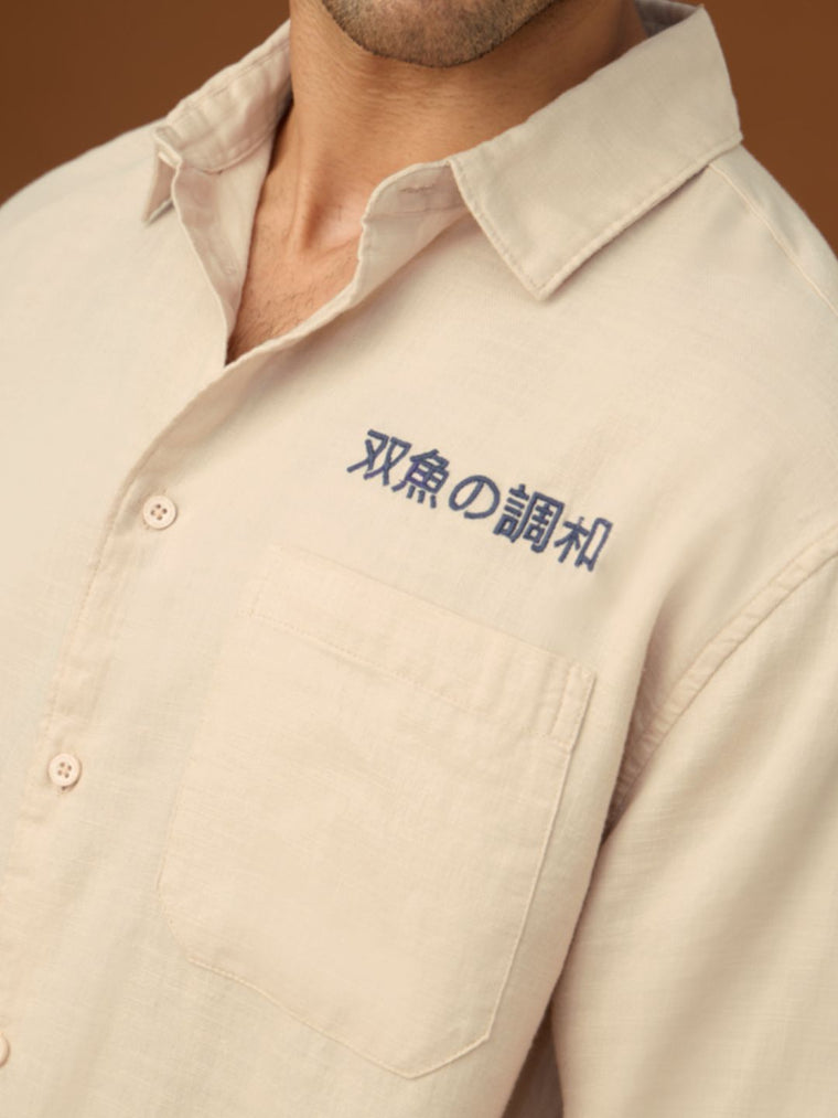 Embroidered Shirt: Harmony Fish (Relaxed Fit) Men Relaxed Shirts