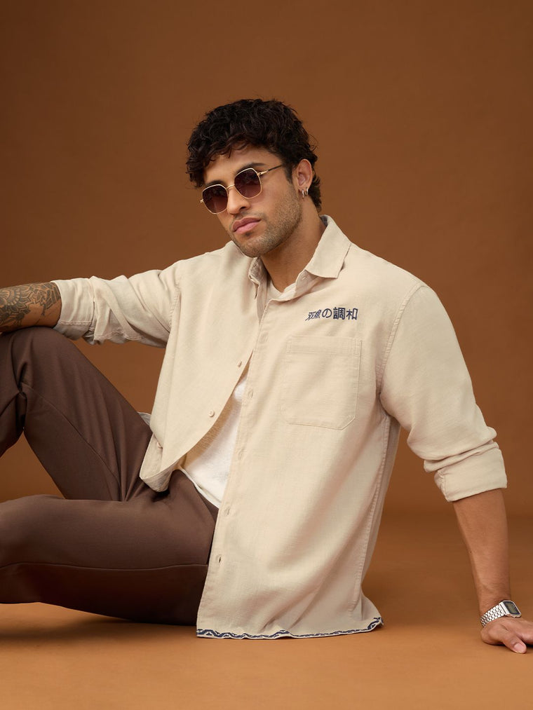 Embroidered Shirt: Harmony Fish (Relaxed Fit) Men Relaxed Shirts