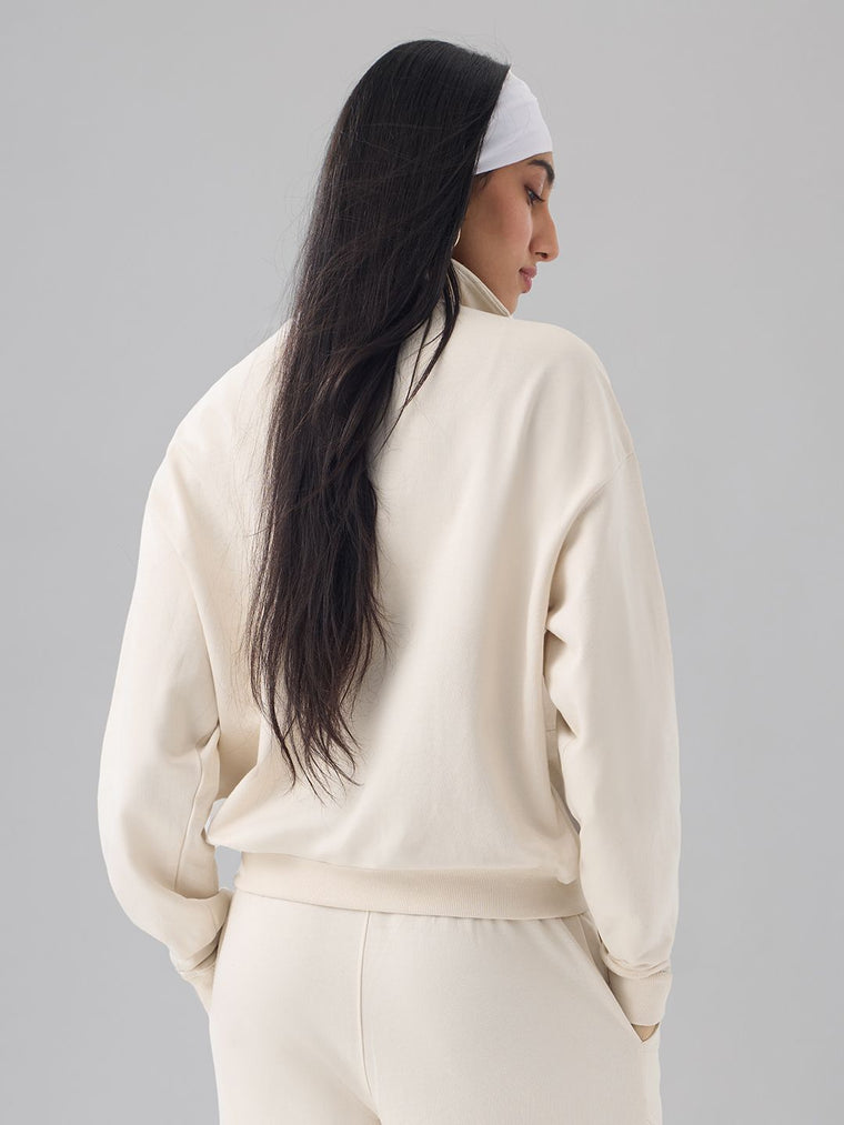 Solids: Off-White Women Oversized Sweatshirts
