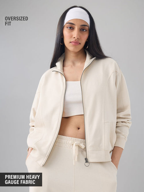 Solids: Off-White Women Oversized Sweatshirts