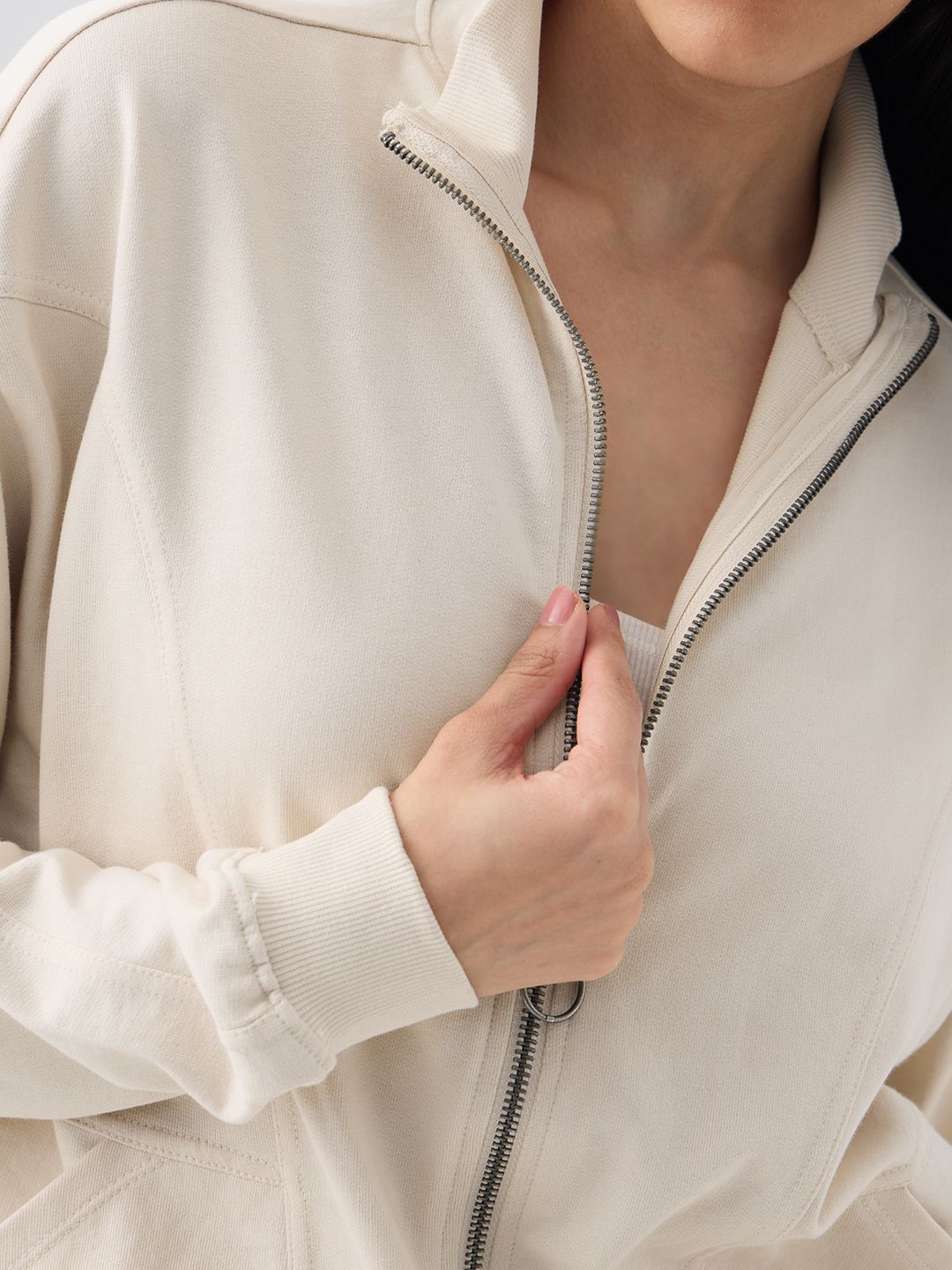 Solids: Off-White Women Oversized Sweatshirts