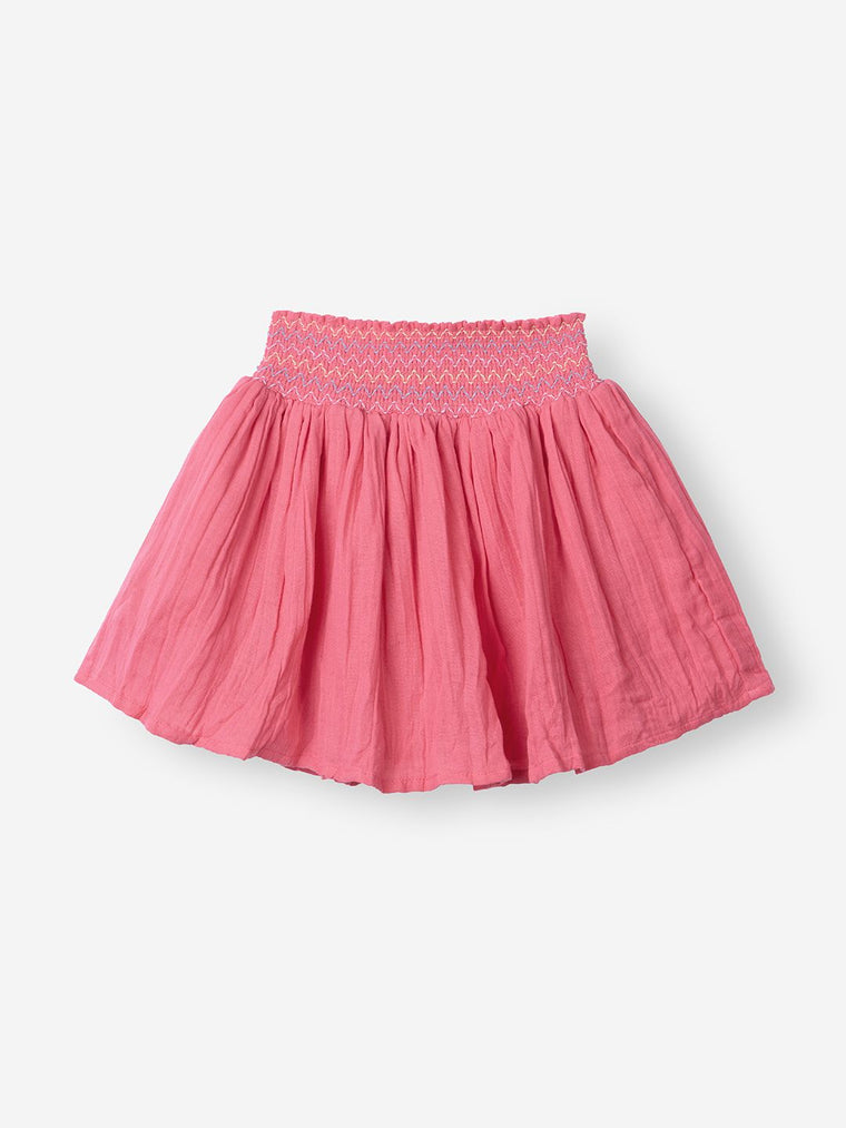 Solids: Flamingo Pink Girls Cotton Skater Skirts (2-8 Yrs)