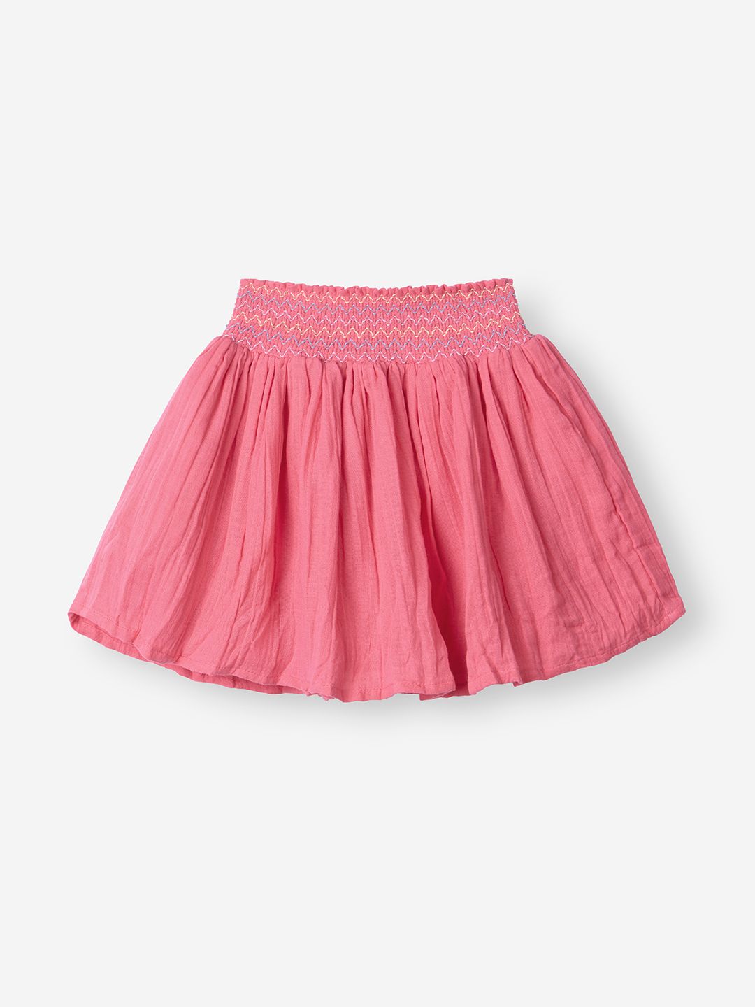 Solids: Flamingo Pink Girls Cotton Skater Skirts (2-8 Yrs)
