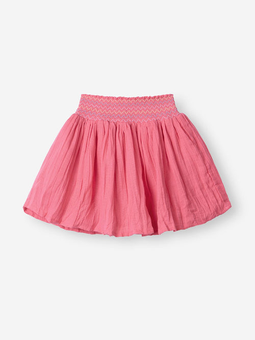 Solids: Flamingo Pink Girls Cotton Skater Skirts (2-8 Yrs)
