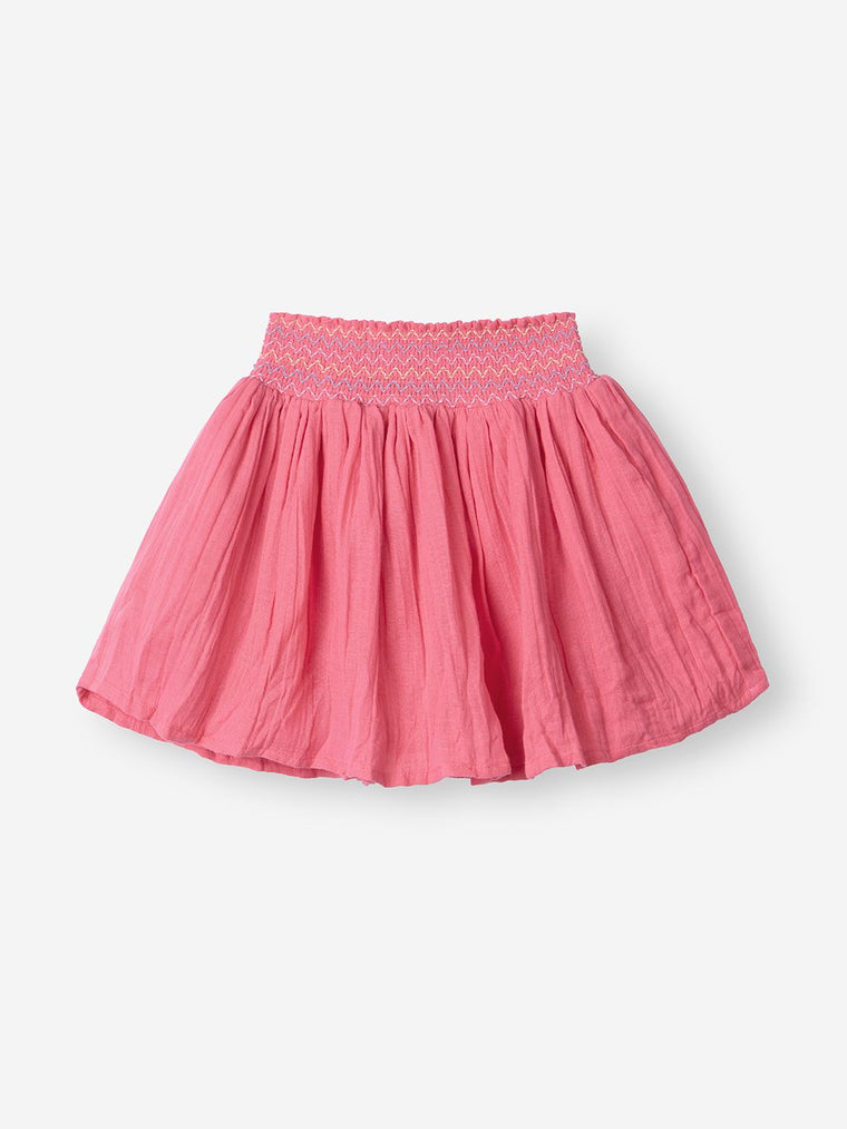 Solids: Flamingo Pink Girls Cotton Skater Skirts (2-8 Yrs)