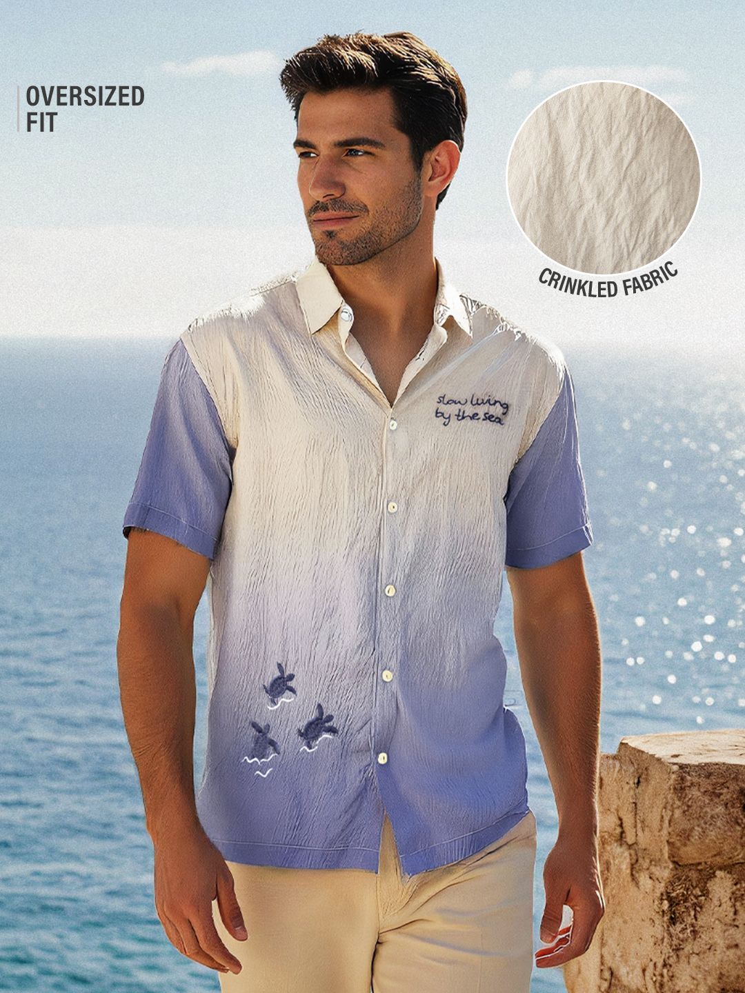 Oversized Shirt: Living By The Sea Oversized Shirts