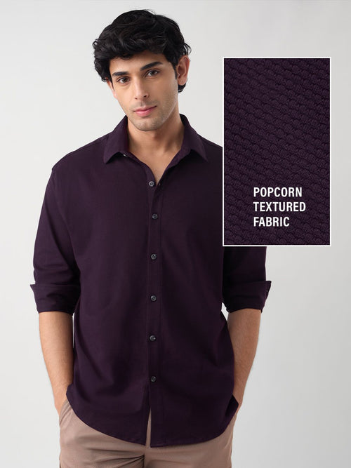 Textured Shirt: Mulberry Men Textured Shirts