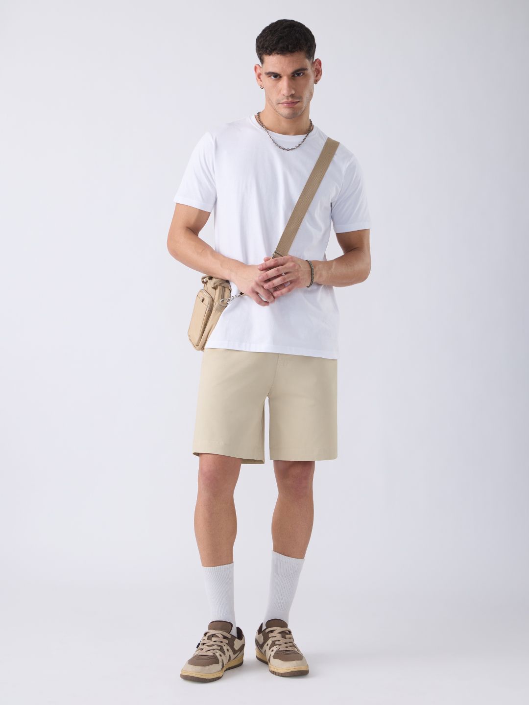 Bermuda Shorts: Pale Taupe Men Bermuda Shorts