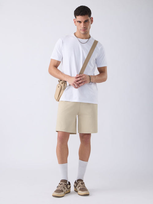 Bermuda Shorts: Pale Taupe Men Bermuda Shorts