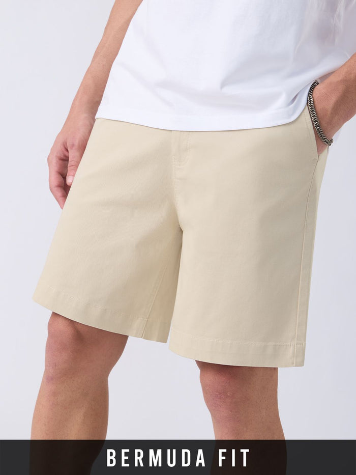 Bermuda Shorts: Pale Taupe Men Bermuda Shorts