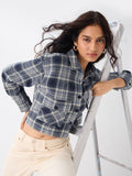 Plaid Shacket: Indigrid Women Shackets