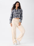 Plaid Shacket: Indigrid Women Shackets
