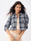 Plaid Shacket: Indigrid Women Shackets