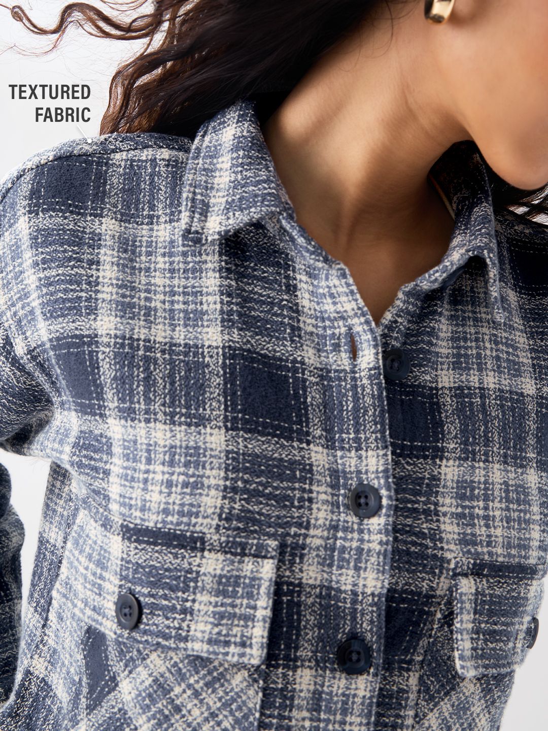 Plaid Shacket: Indigrid Women Shackets