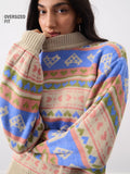 Knitted Sweater: Coral Clay Women Oversized Sweaters