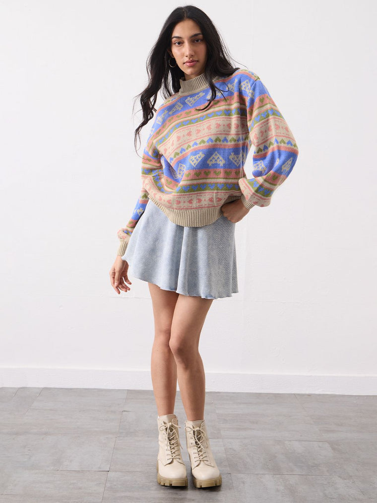 Knitted Sweater: Coral Clay Women Oversized Sweaters