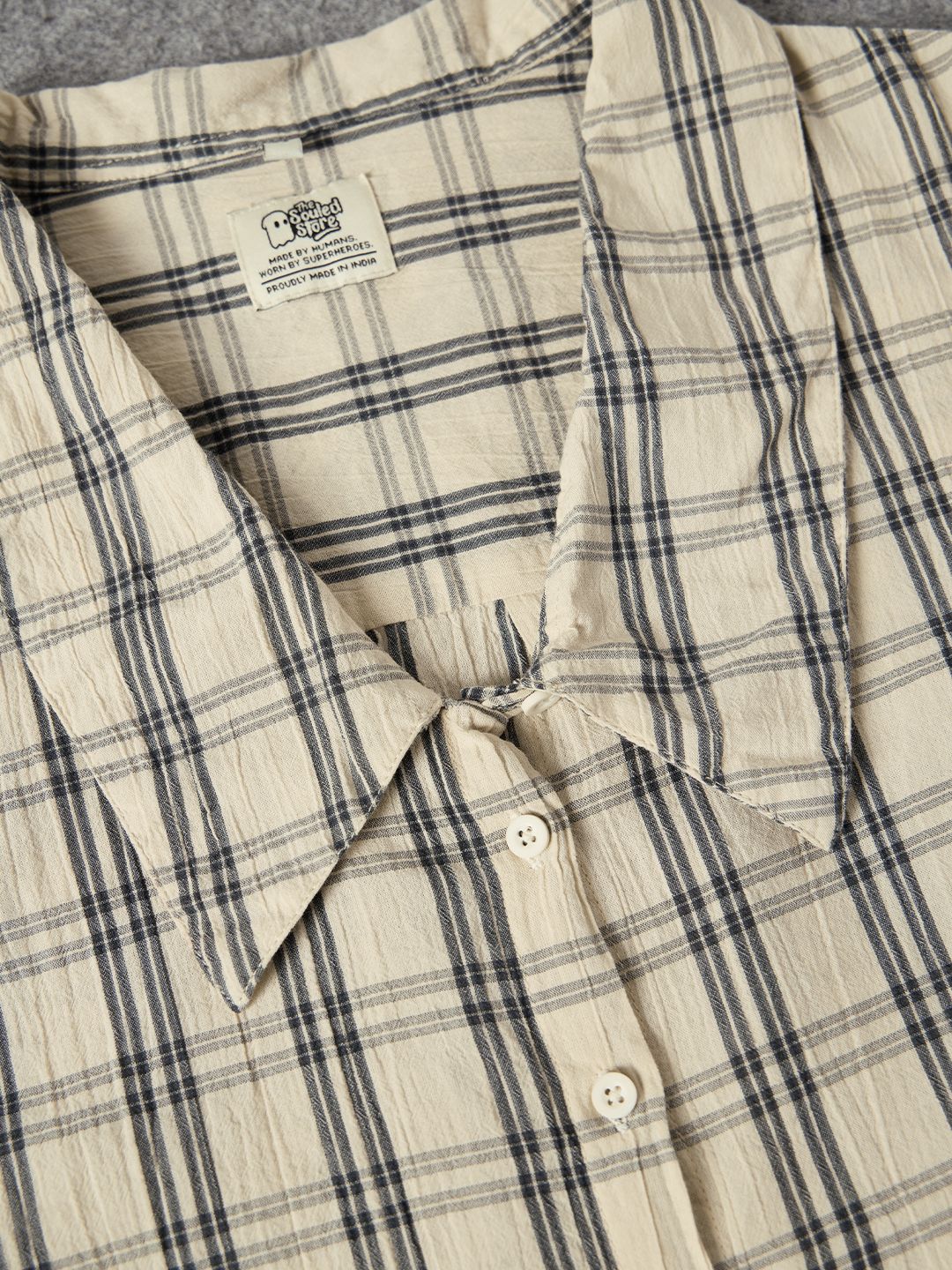 Textured Shirt: Birch Women Cropped Shirts