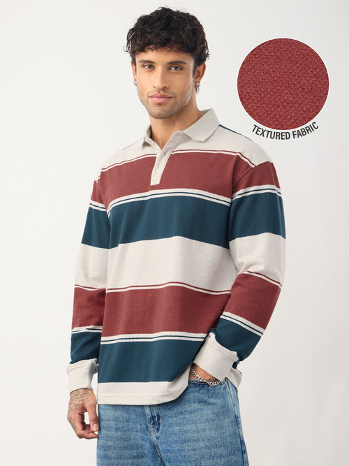 Popcorn Stripes: Bricklane Men Rugby Polos