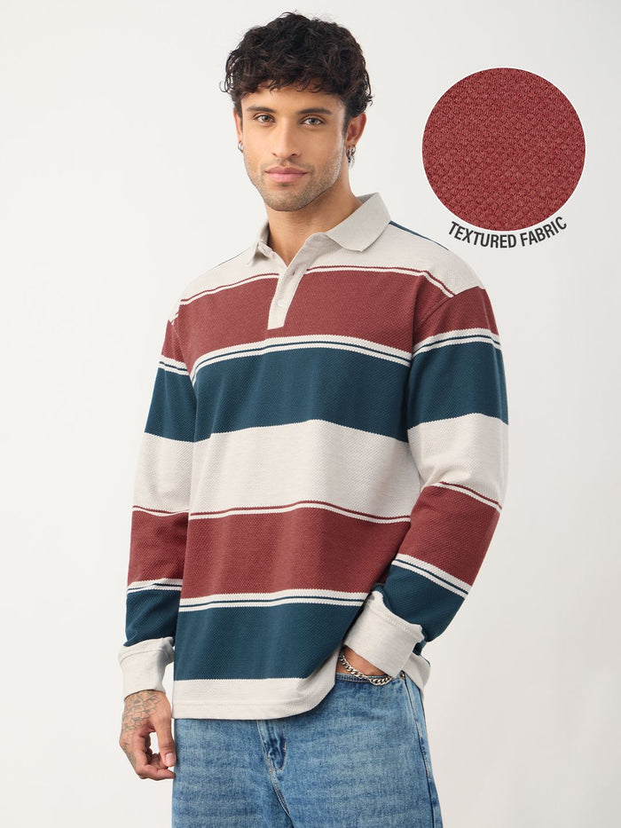 Popcorn Stripes: Bricklane Men Rugby Polos