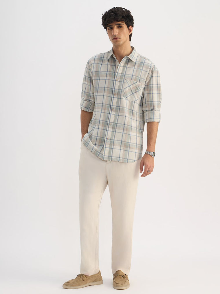 Cotton Linen Checks: Vision Cotton Linen Shirts