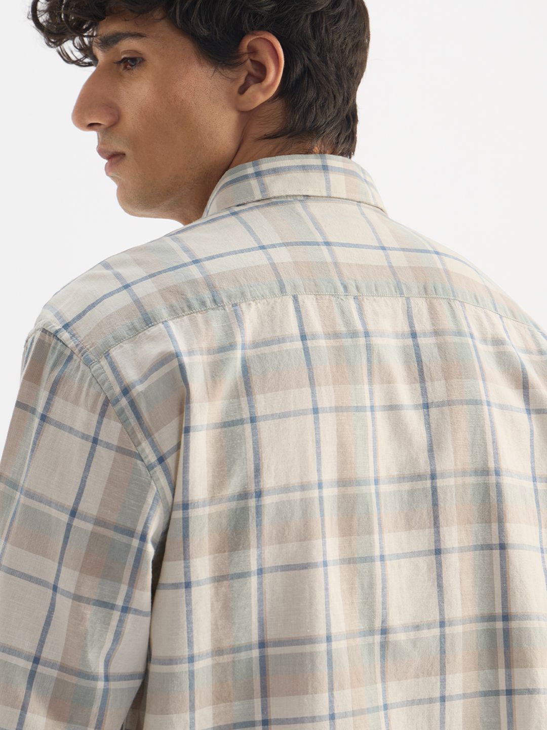 Cotton Linen Checks: Vision Cotton Linen Shirts