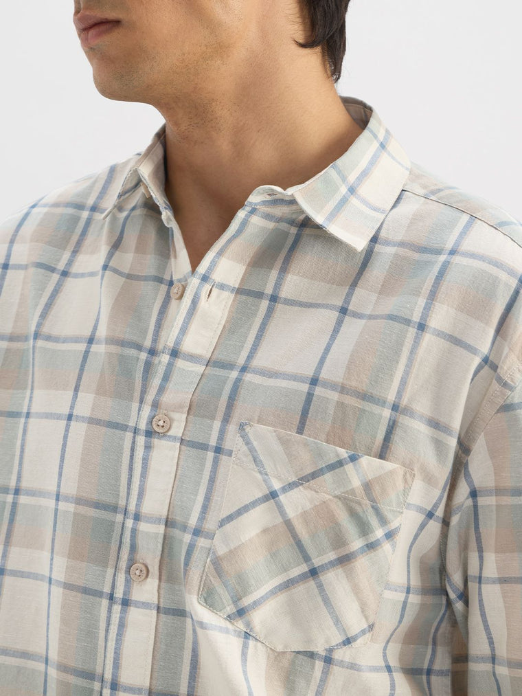 Cotton Linen Checks: Vision Cotton Linen Shirts