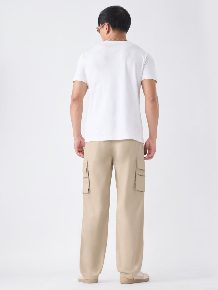 Parachute Pants: Creamy Beige Men Parachute Pants