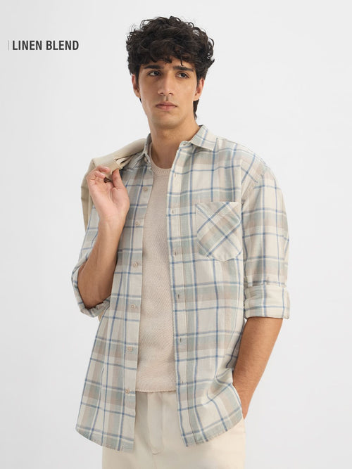 Cotton Linen Checks: Vision Cotton Linen Shirts