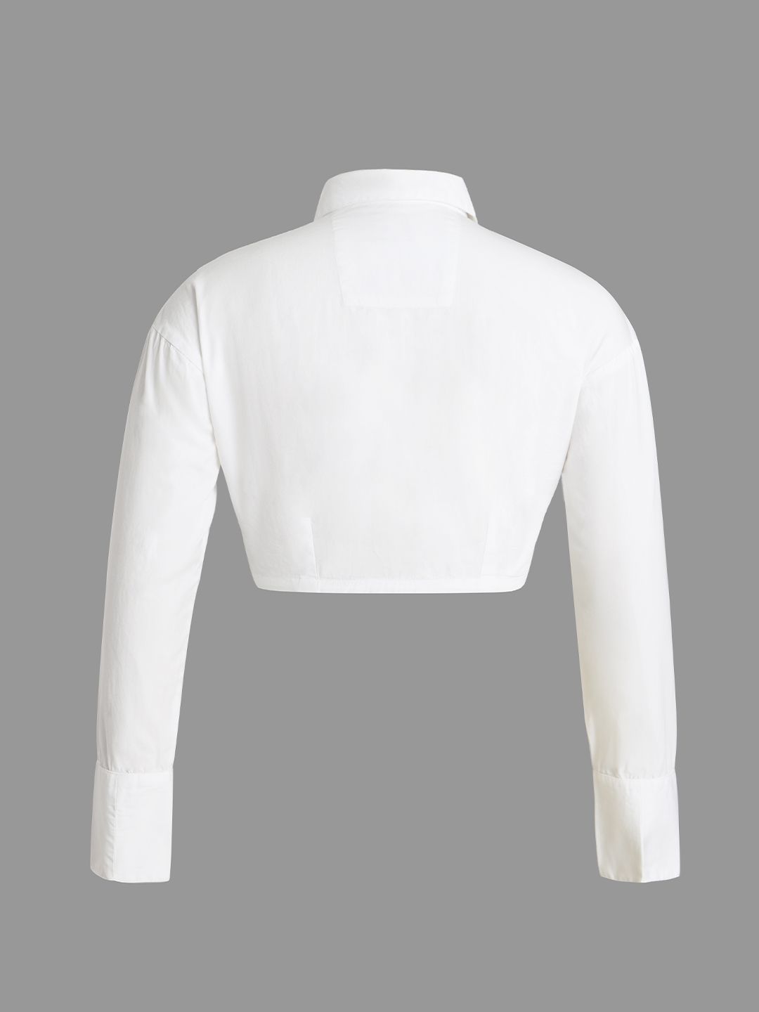 Cropped Shirt: Ivory Women Cropped Shirts