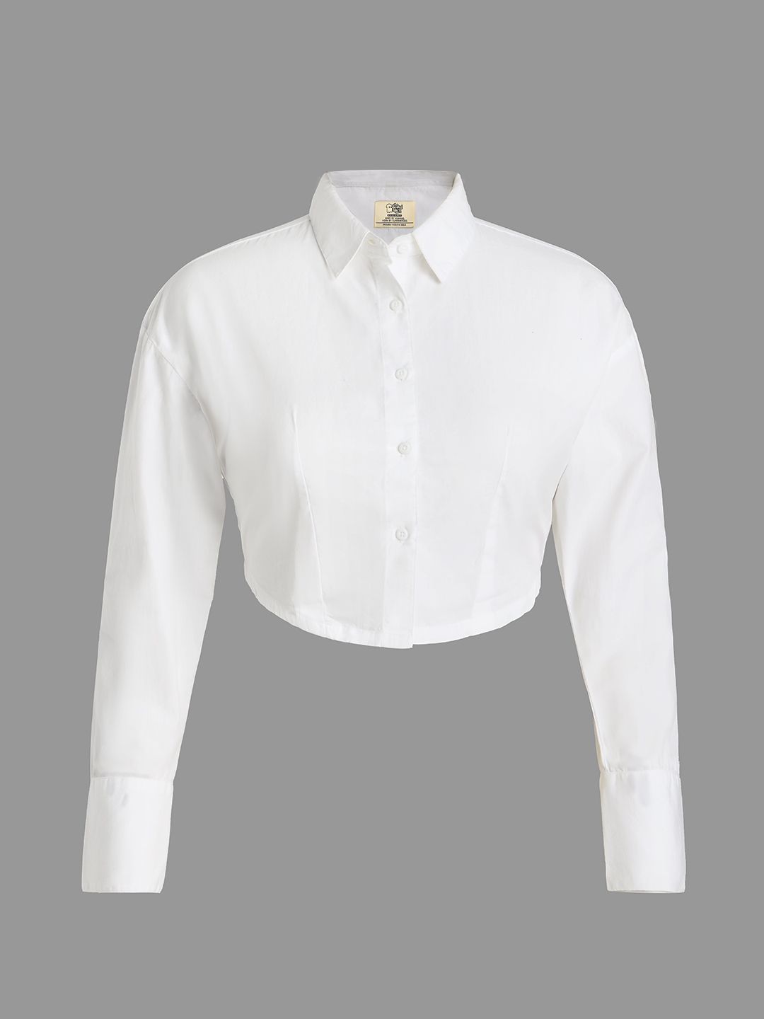 Cropped Shirt: Ivory Women Cropped Shirts