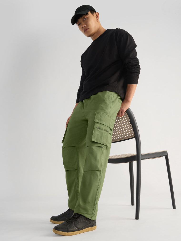 Parachute Pants: Combat Moss Men Parachute Pants