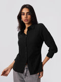 Textured Shirt: Aura Women Fitted Shirts