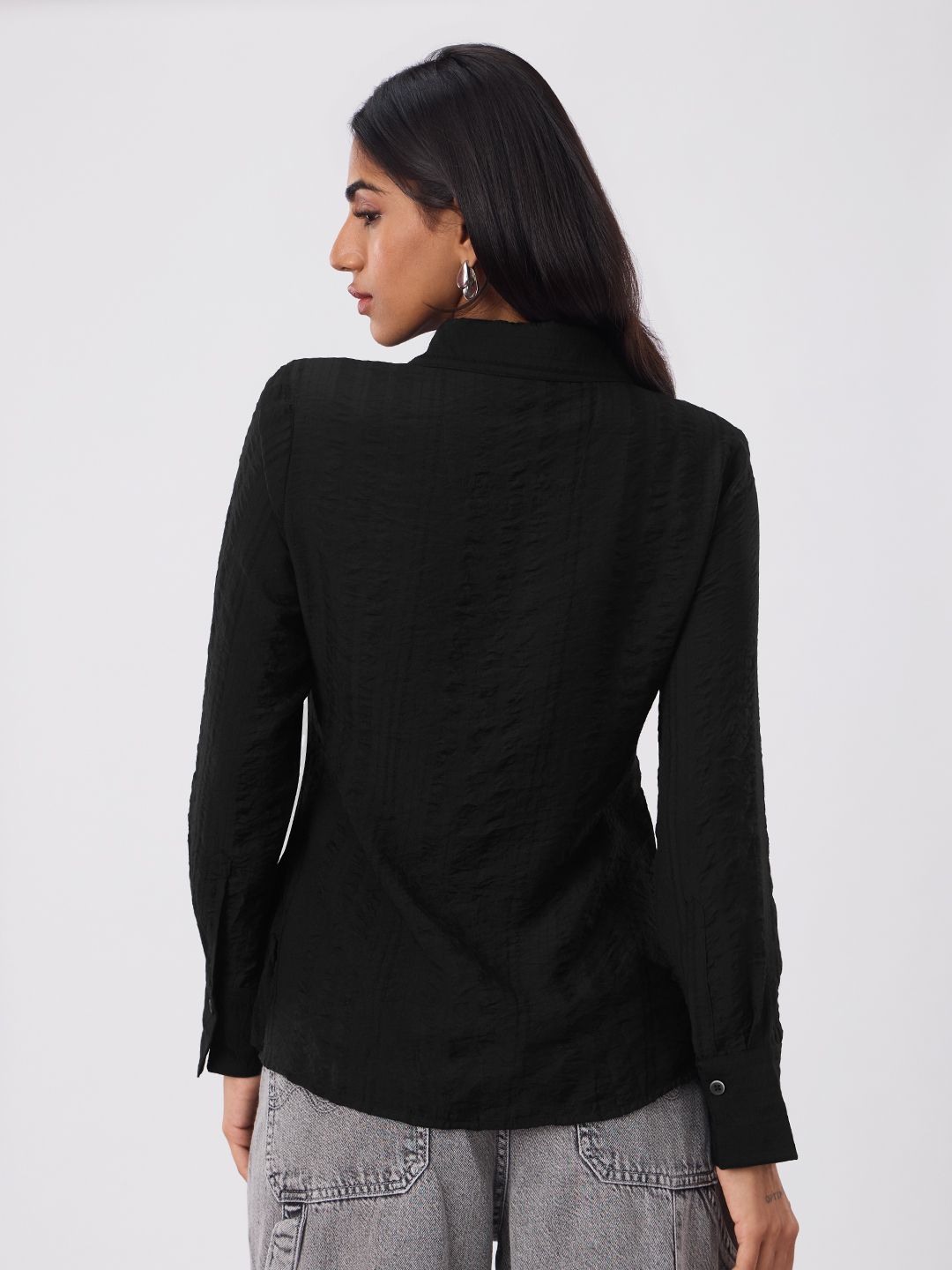 Textured Shirt: Aura Women Fitted Shirts