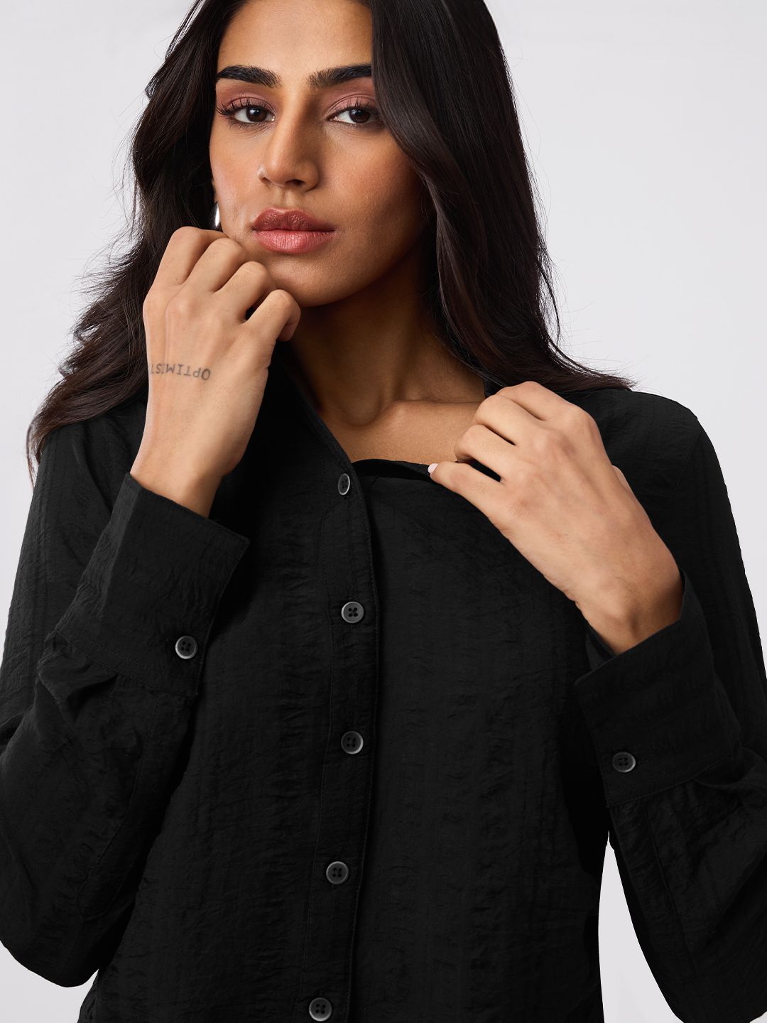 Textured Shirt: Aura Women Fitted Shirts