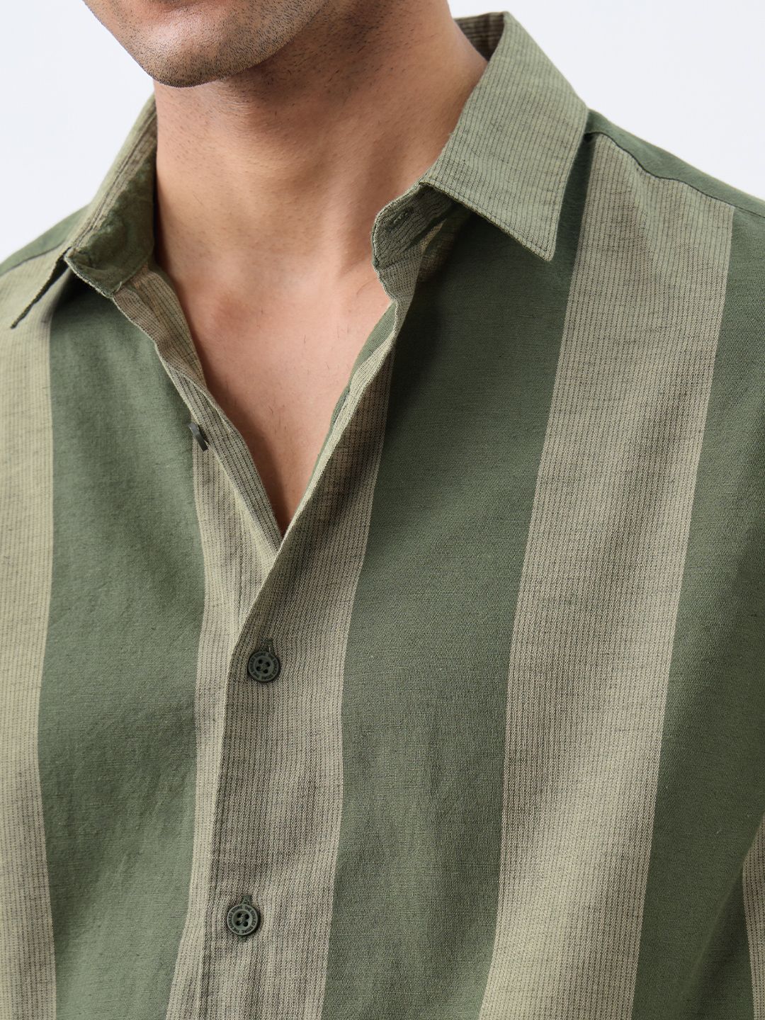 Cotton Linen Stripes: Grove Cotton Linen Shirts