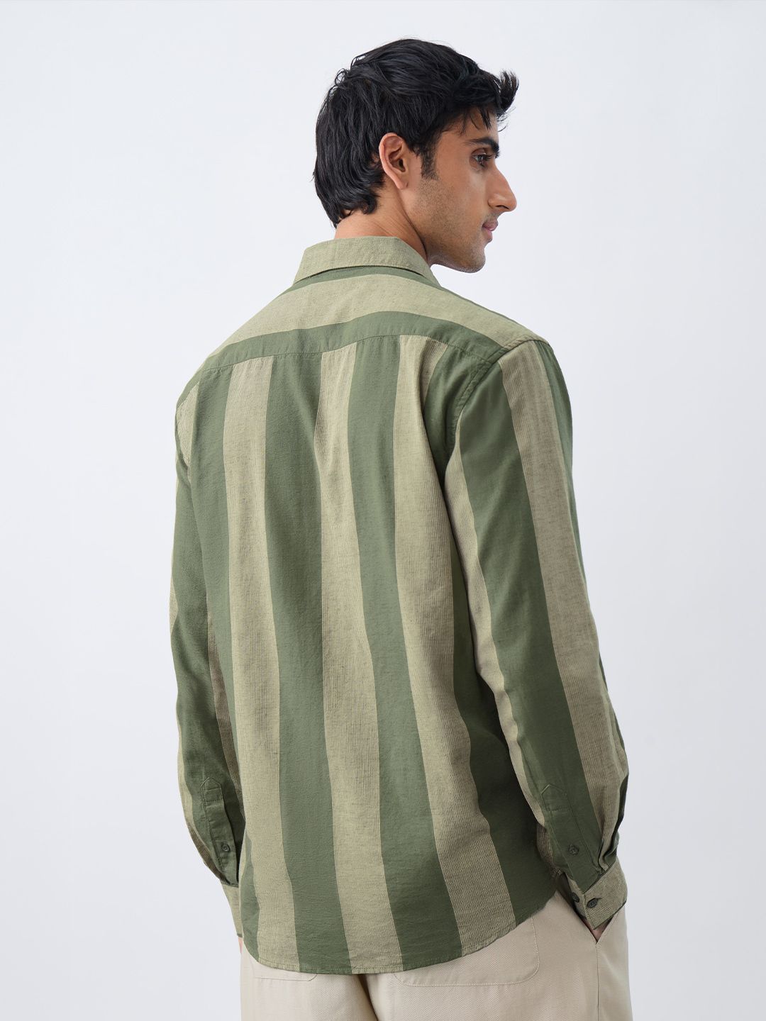 Cotton Linen Stripes: Grove Cotton Linen Shirts