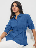 Buckle Shirt: Cobalt Women Regular Shirts