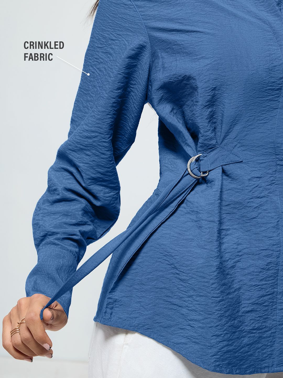 Buckle Shirt: Cobalt Women Regular Shirts