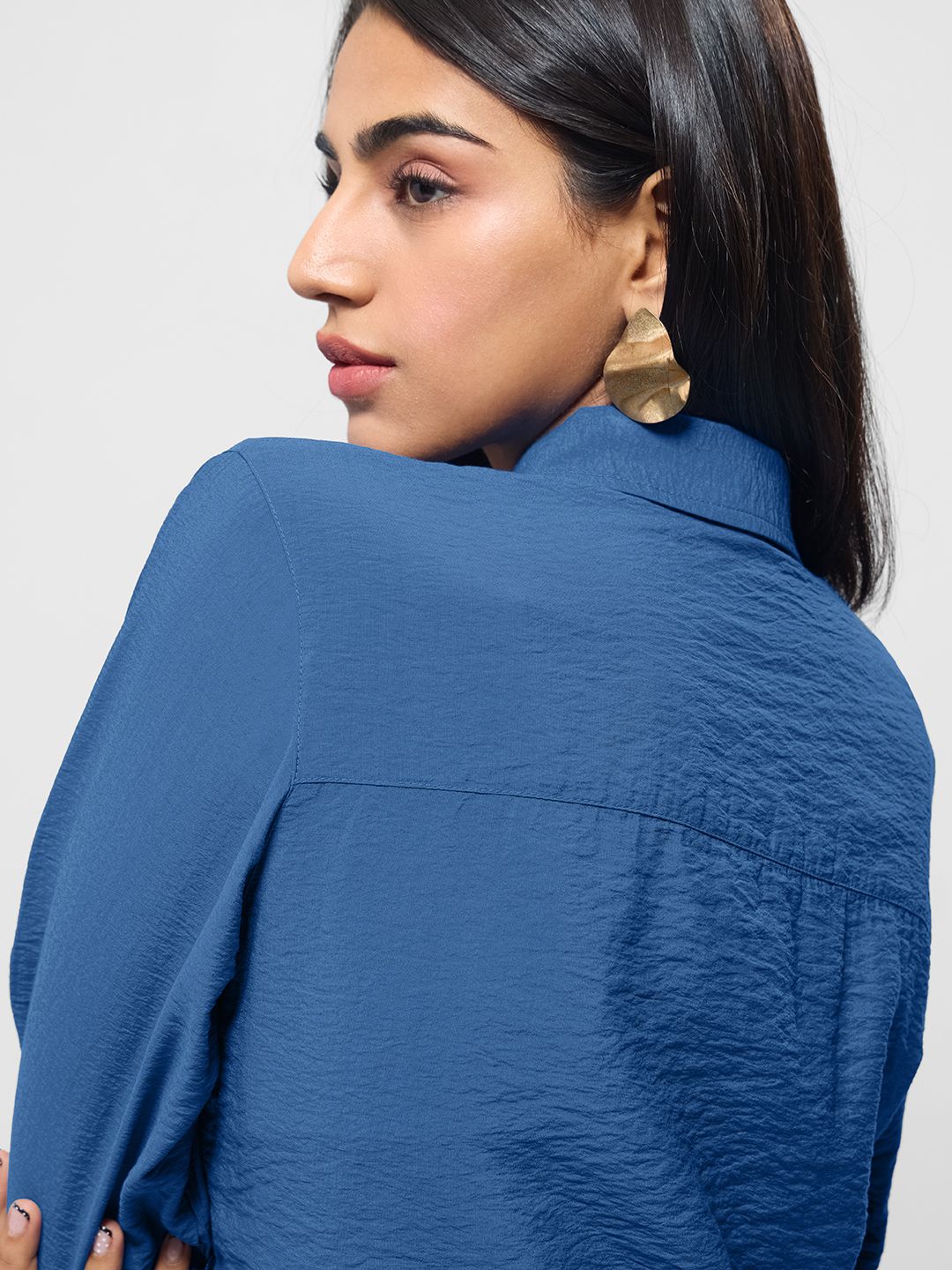 Buckle Shirt: Cobalt Women Regular Shirts