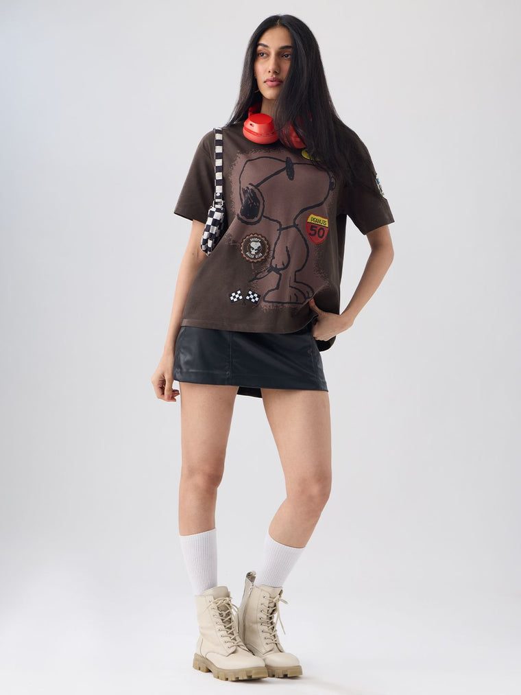 Peanuts: Motorsport Women Oversized T-Shirts
