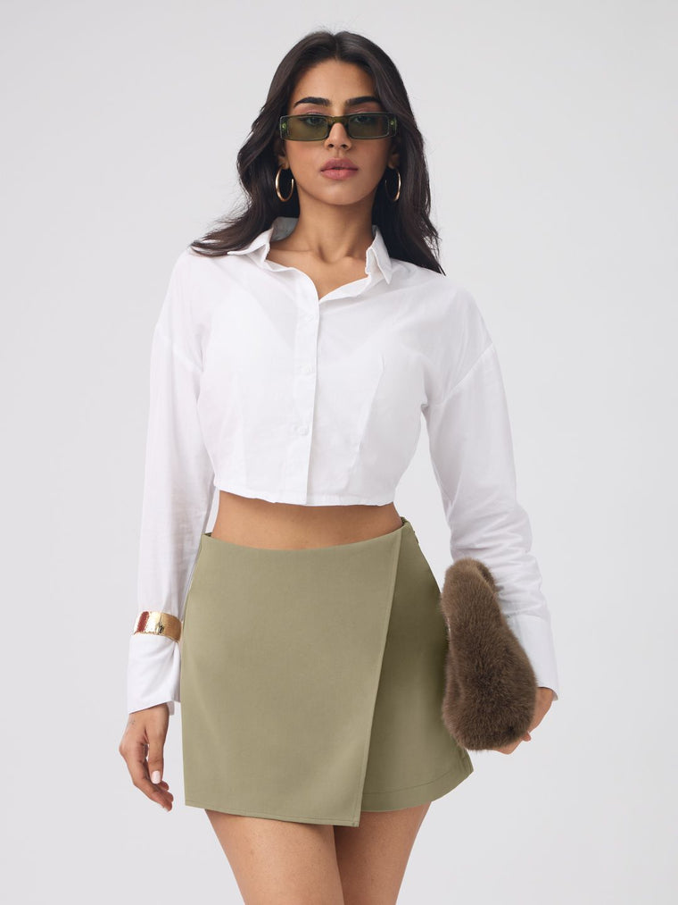 Twill Skorts: Hunter Green Women Skorts