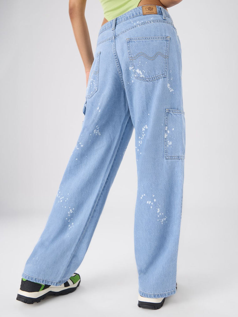 Relaxed Straight-Fit Denim: Aragon Blue Women Straight Denims