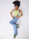 Relaxed Straight-Fit Denim: Aragon Blue Women Straight Denims