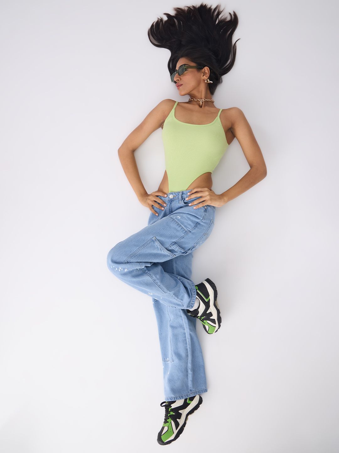 Relaxed Straight-Fit Denim: Aragon Blue Women Straight Denims