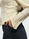 Tailored Zipper Shirt: Cream Women Fitted Shirts